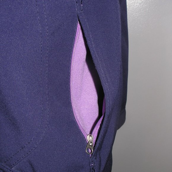 Kirkland Womens Large Navy Jacket Coat Full Zip Pockets Purple Fleece Lined Fit - Picture 9 of 13